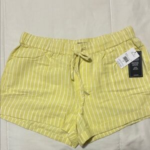 Volcom High Waist Yellow Striped Shorts